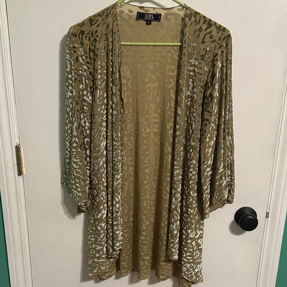 0055 Lucky & Blessed Olive Greenโ Leopard Print Cardigan